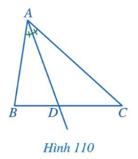 A là đỉnh của tam giác ABC, D là giao điểm của đường phân giác của góc A và cạnh BC.