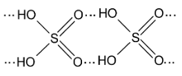 Giữa các phân tử sulfuric acid hình thành nhiều liên kết hydrogen: