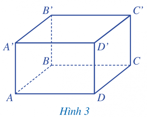 Hình hộp chữ nhật ABCD. A’B’C’D’ có:  Gồm có 6 mặt: ABCD; A’B’C’D’; ABB’A’; ADD’A’; BCC’B’; CDD’C’. Gồm có 12 cạnh: AB; BC; CD; DA; A’B’; B’C’; C’D’; D’A’; AA’; BB’; CC’; DD’. Gồm có 8 đỉnh: A; B; C; D; A’; B’; C’; D’.