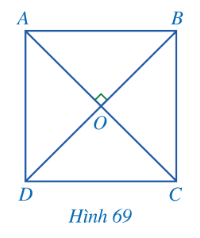 Vì ABCD là hình chữ nhật => Hai đường chéo AC, BD cắt nhau tại trung điểm O mỗi đường.