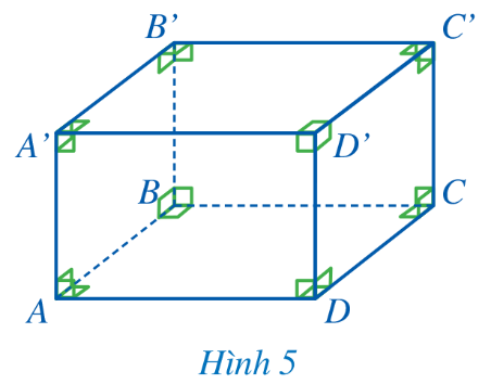 a) Mặt AA’D’D là hình chữ nhật.  b) Hai cạnh bên AA’ và DD’ có độ dài bằng nhau.