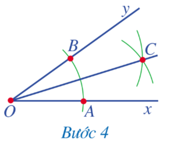 Bước 4. Vẽ tia OC, ta được tia phân giác của góc xOy.