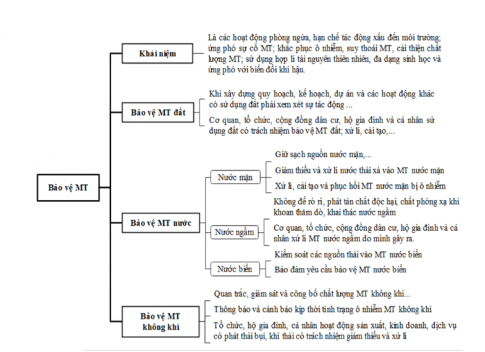 LƯỢC ĐỒ TƯ DUY VỀ BẢO VỆ MÔI TRƯỜNG
