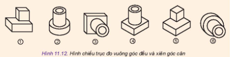 Cặp hình nào là hình chiếu trục đo của cùng một vật thể?