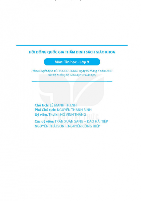 Tải Tin học 9 Kết nối tri thức (bản PDF)
