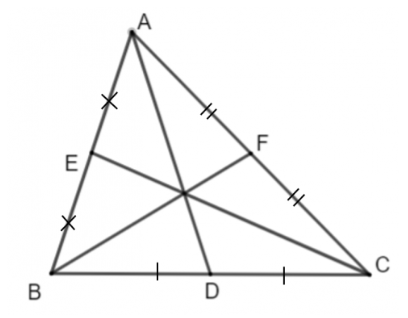 Lý thuyết trọng tâm toán 7 chân trời bài 7: Tính chất ba đường trung tuyến của tam giác