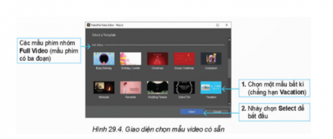 Bước 3. Tạo video theo mẫu đã chọn.