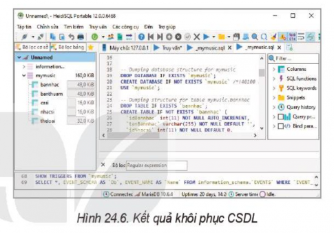 II. NHIỆM VỤ 2. THỰC HÀNH PHỤC HỒI (RESTORE) CSDL