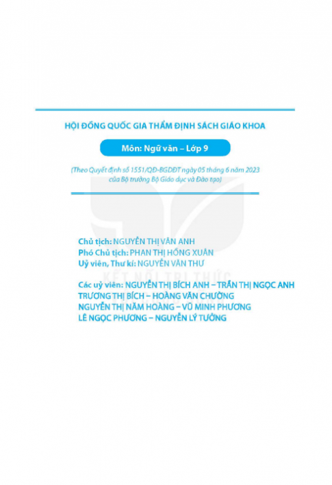 Tải Ngữ văn 9 tập 1 Kết nối tri thức (bản PDF)