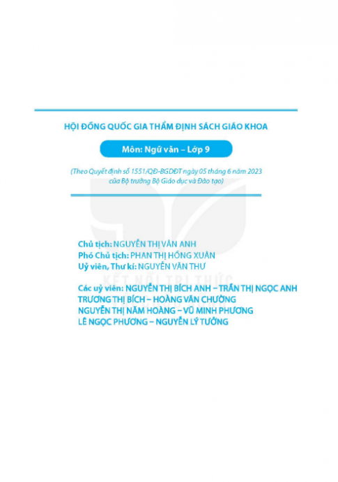 Tải Ngữ văn 9 tập 2 Kết nối tri thức (bản PDF)