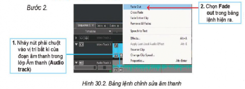 2. Chọn Fade out trong bảng lệnh hiện ra.