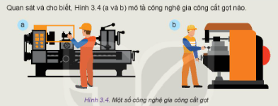 Quan sát và cho biết, Hình 3.4 (a và b) mô tả công nghệ gia công cắt gọt nào.