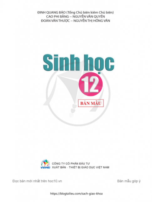 Tải Sinh học 12 Cánh diều (bản PDF)