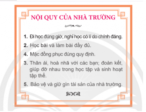 Chia sẻ một số nội dung cơ bản trong nội quy, quy định của trường, lớp, cộng đồng