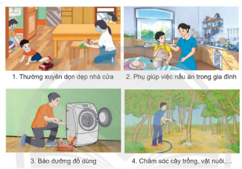 Chia sẻ những hoạt động lao động trong gia đình