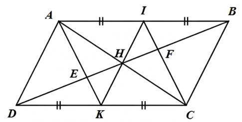 Đề kiểm tra Toán 8 KNTT bài 12: Hình bình hành