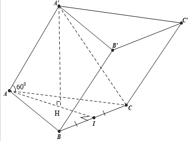  Cho hình lăng trụ ABC.A’B’C’ có H là trực tâm của tam giác ABC. Chứng minh rằng AH vuông góc với B’C’ 
