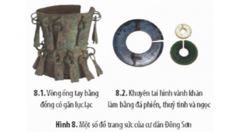 Khai thác các hình 3 – 8 và dựa vào thông tin trong mục, hãy nêu những thành tựu tiêu biểu của nền văn minh Văn Lang – Âu Lạc