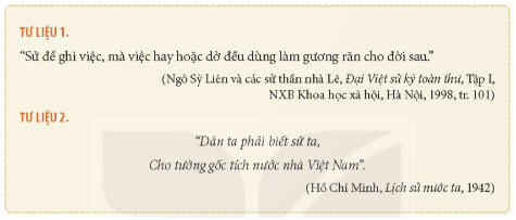  Khai thác Tư liệu 1 và 2 (tr.12), em rút ra thông tin gì về sự cần thiết phải học tập và khám phá lịch sử?