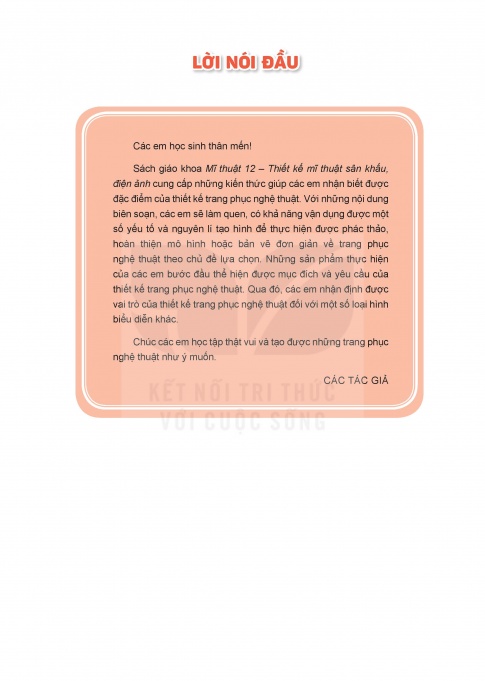 Tải Thiết kế mĩ thuật sân khấu điện ảnh 12 Kết nối tri thức (bản PDF)