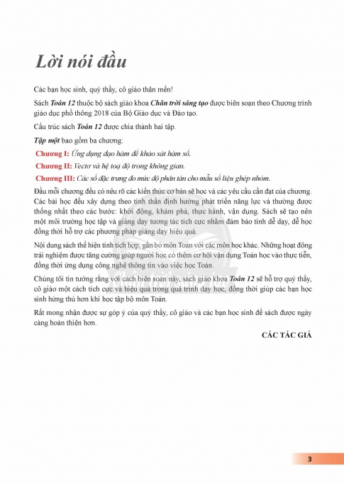 Toán 12 tập 1 Chân trời sáng tạo (bản PDF)