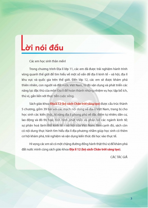 Tải Địa lí 12 Chân trời sáng tạo (bản PDF)