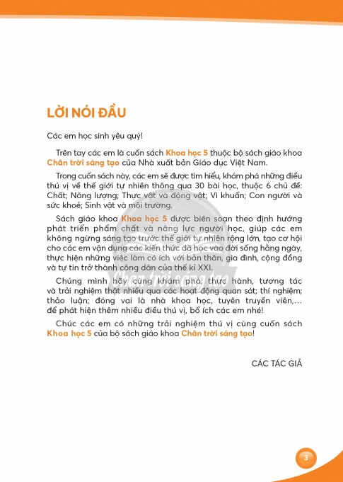 Tải Khoa học 5 Chân trời sáng tạo (bản PDF)