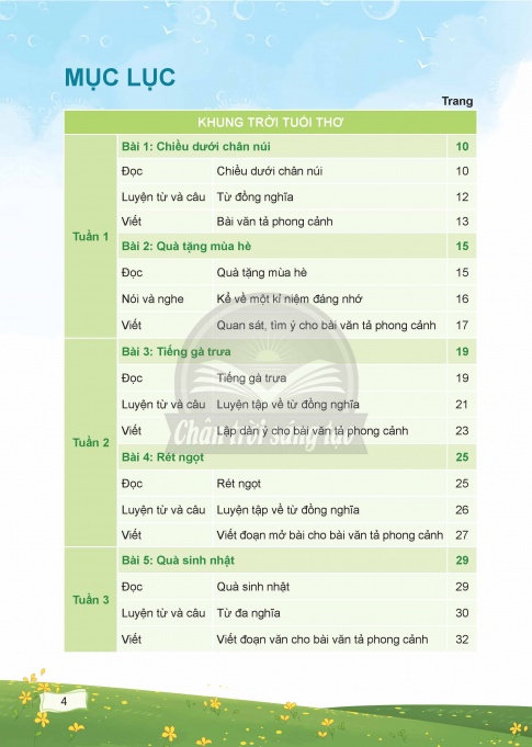 Tải Tiếng Việt 5 tập 1 Chân trời sáng tạo (bản PDF)