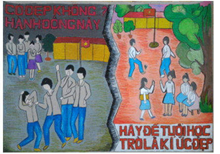 Viết hoặc vẽ một áp phích thể hiện tôn trọng bạn cùng giới và khác giới.