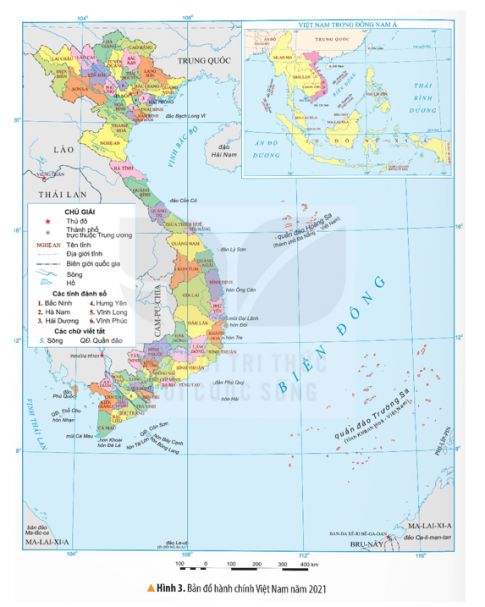 Đọc thông tin và quan sát hình 3 (trang 6), em hãy xác định vị trí địa lí của vùng biển, một số đảo, quần đảo lớn của Việt Nam.