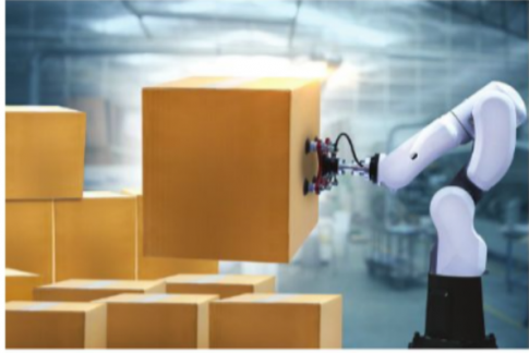 Quan sát hình ảnh sau và cho biết robot công nghiệp đang thực hiện nhiệm vụ gì?