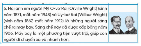 Em hãy đọc thông tin về các nhà sáng chế sau đây và cho biết em thích những nhà sáng chế nào. Hãy nêu một số thông tin nổi bật về các nhà sáng chế đó. 