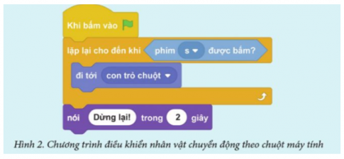  Khi chạy chương trình thì làm thế nào để nhân vật hiển thị bóng nói "Dừng lại!"?