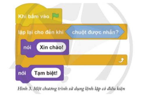  Em hãy quan sát Hình 3 và cho biết khi nào nhân vật hiển thị bóng nói "Xin chào!", khi nào hiển thị bóng nói "Tạm biệt!".