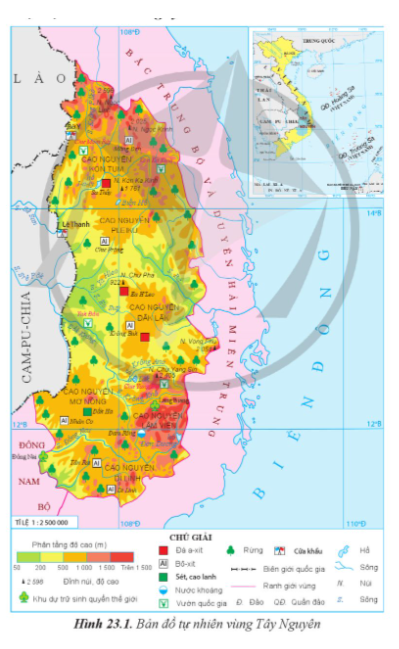 Trình bày đặc điểm vị trí địa lí của vùng Tây Nguyên.