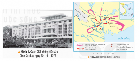 Đọc thông tin và quan sát các hình từ 1,2, em hãy nêu diễn biến chính của Chiến dịch Hồ Chí Minh