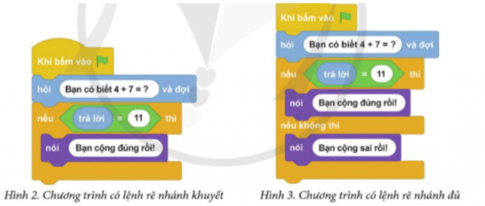 Em hãy tạo các chương trình cho ở Hình 2 và Hình 3 rồi thực hiện các việc sau