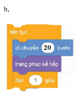 Lặp liên tục khối lệnh ở Câu 1.